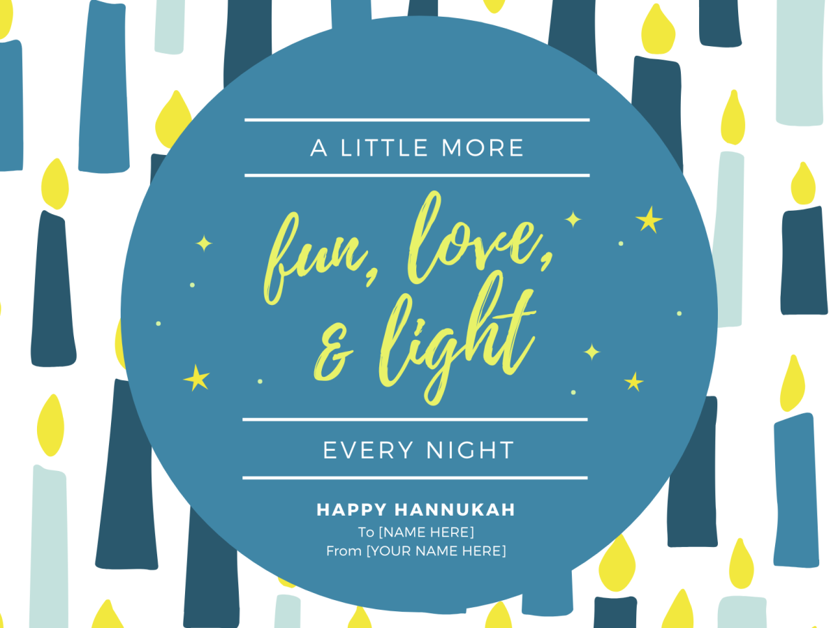 Monochromatic Blue Colorful Creative Hannukah Greeting Card